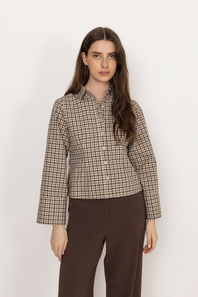 Rosa Checked Shirt - Beige