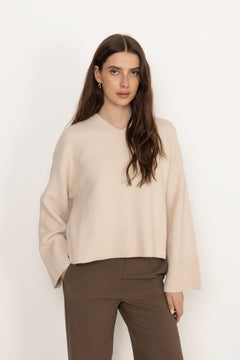 Dova Knit Blouse - Ivory