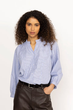 Barba Striped Blouse - Light Blue