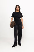 Firebird Loose Track Pant - Black/White