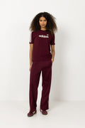 Firebird Loose Track Pant - Maroon/Off White