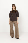 Enora Brooch Tee - Chocolate Torte