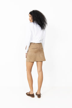 Suellen Mini Suede Skirt - Petrified Oak
