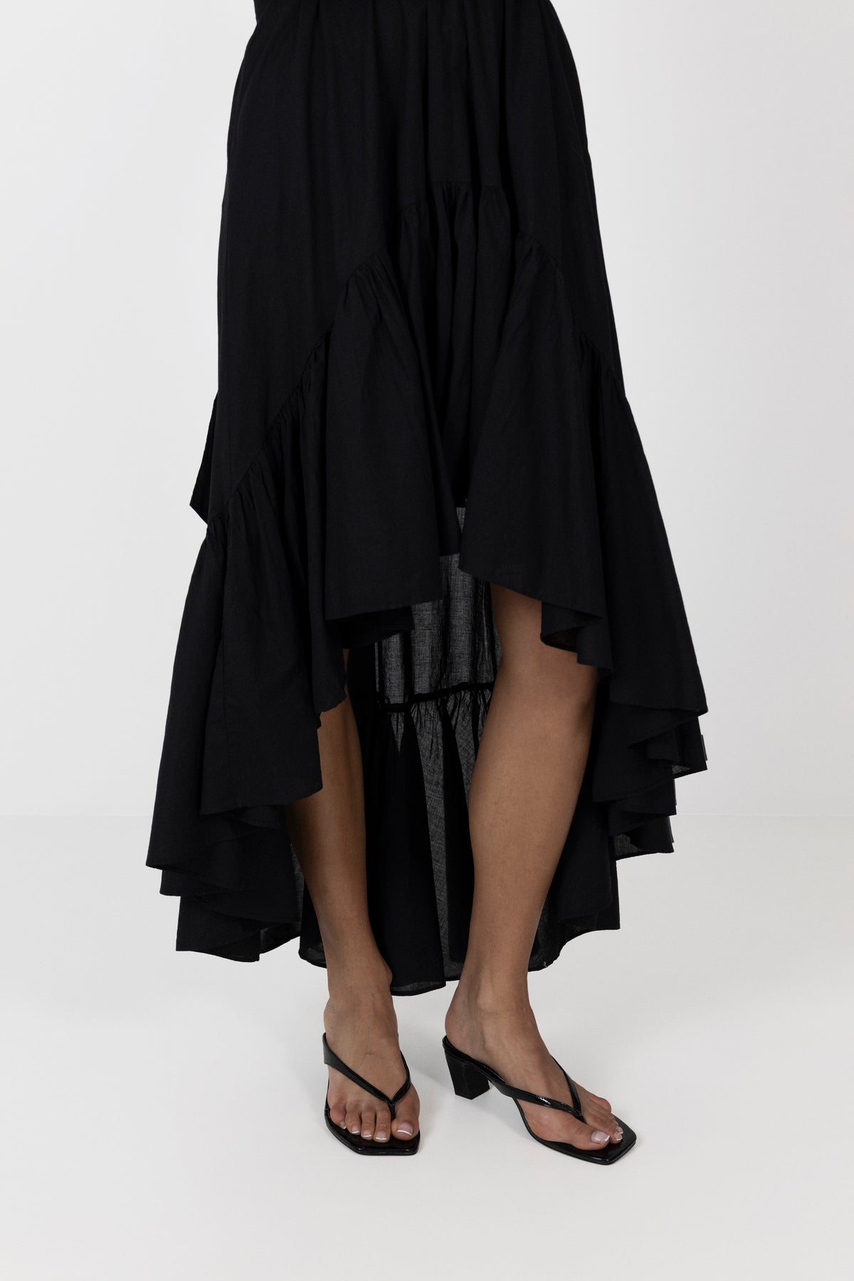Biaspice Toe Post Faux Leather - Black Patent