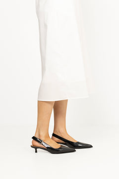 Biaida Slingback Faux Leather - Black