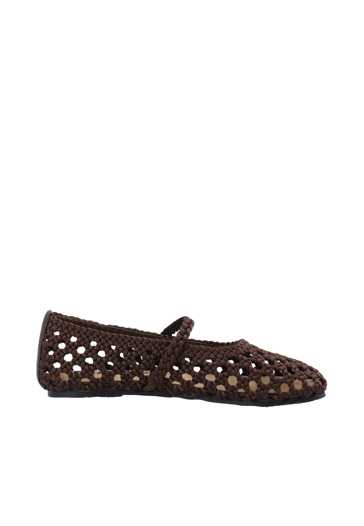 Biastella Mary Jane Crochet Satin - Brown