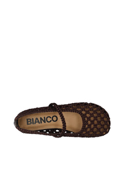 Biastella Mary Jane Crochet Satin - Brown