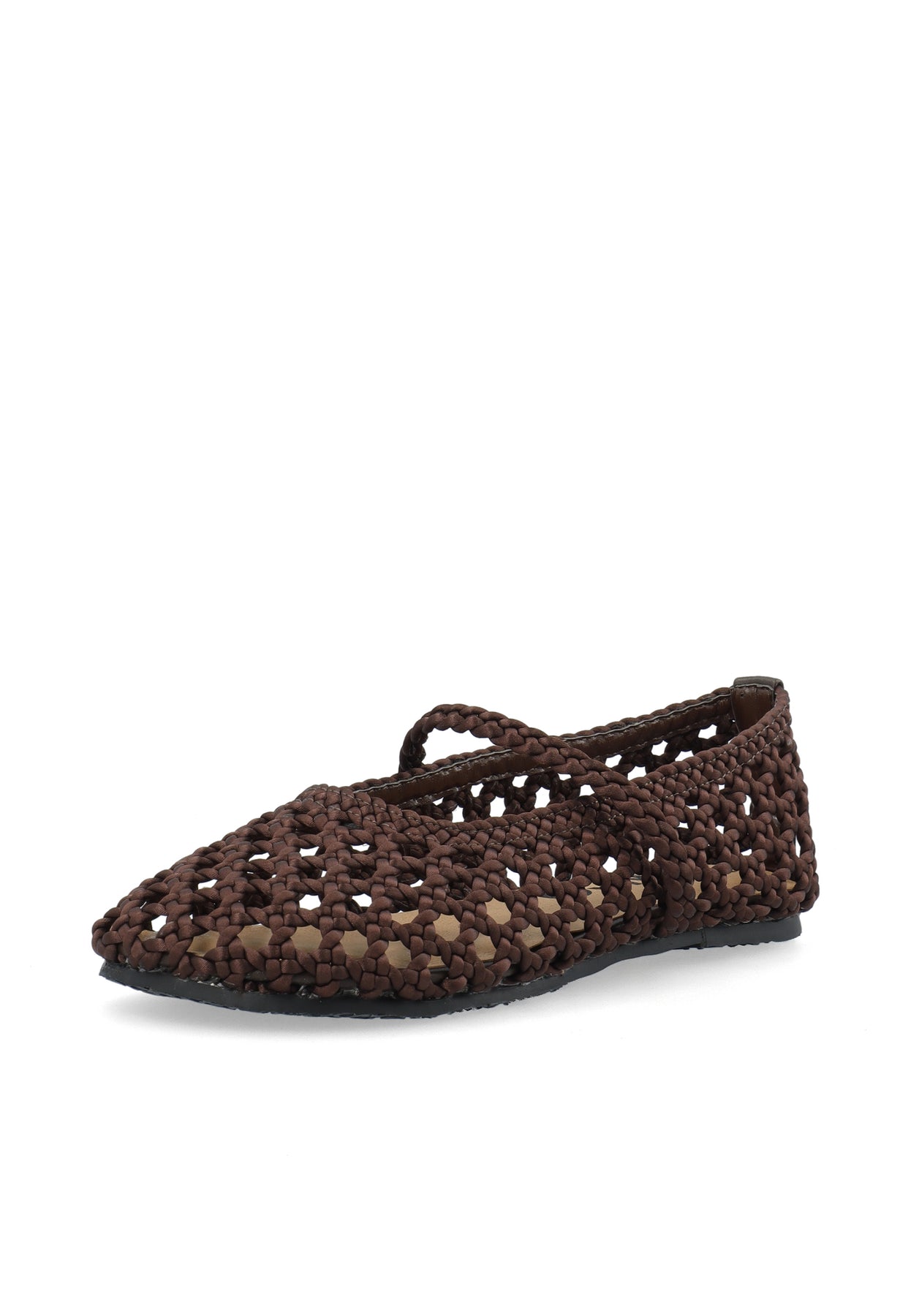 Bianco Sko Biastella Mary Jane Crochet Satin Brown Villoid bianco-sko-biastella-mary-jane-crochet-satin-brown-villoid