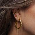 Sarah - Red Heart Stud Earring Stainless Steel - Gold