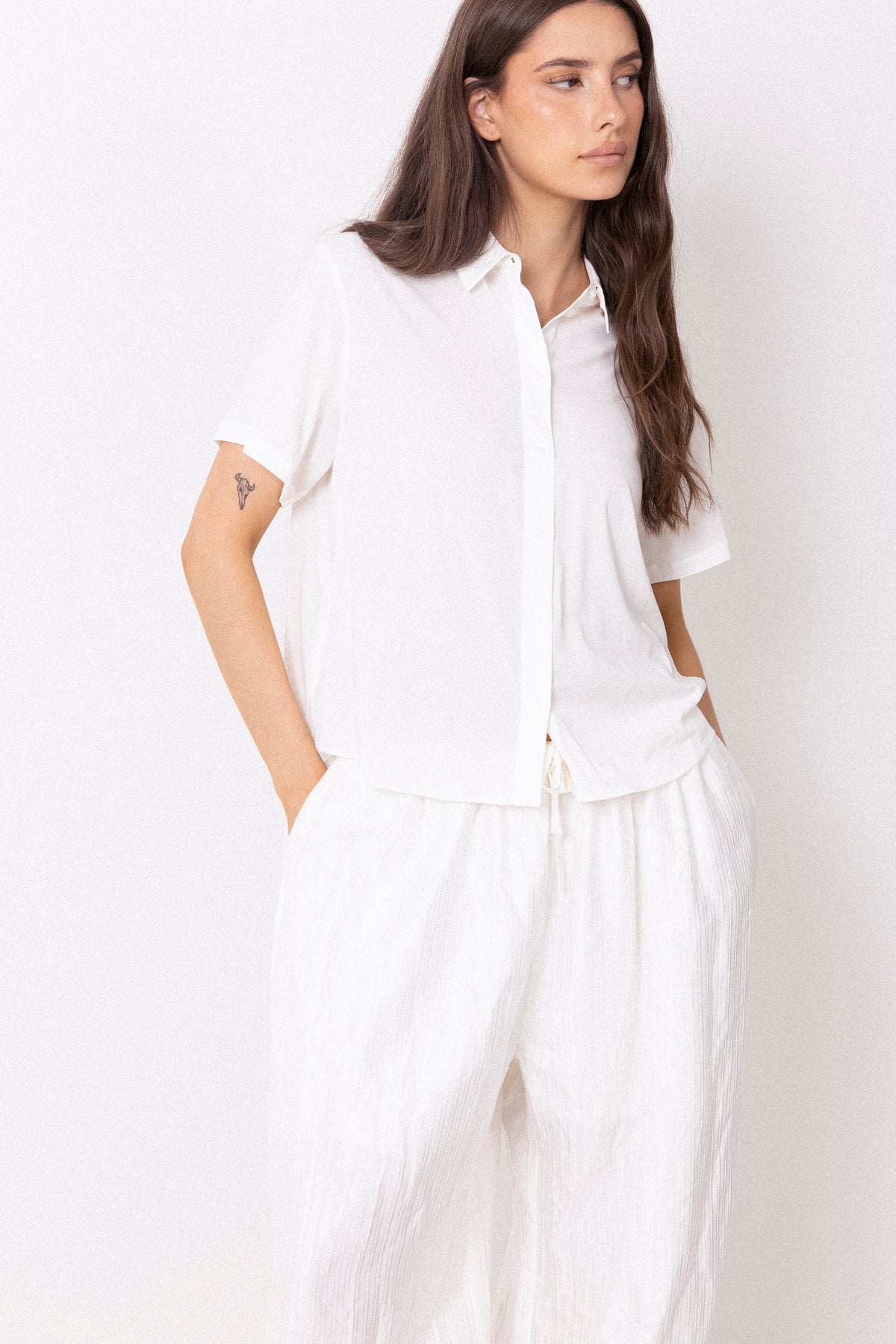 Saminna Ss Shirt - Clear Cream