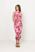 Hilda Mesh Midi Dress - Pink