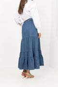 Ellen Denim Maxi Skirt - Blue