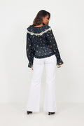 Siri Boho Blus - Flower Navy