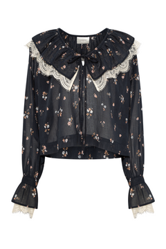 Siri Boho Blouse - Flower Navy