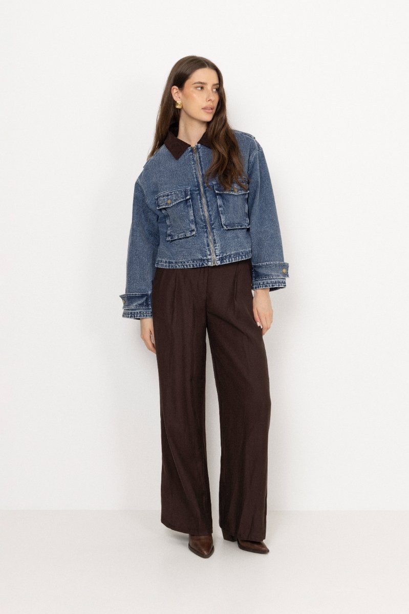 Rikke Boxy Denim Jacket - Blue