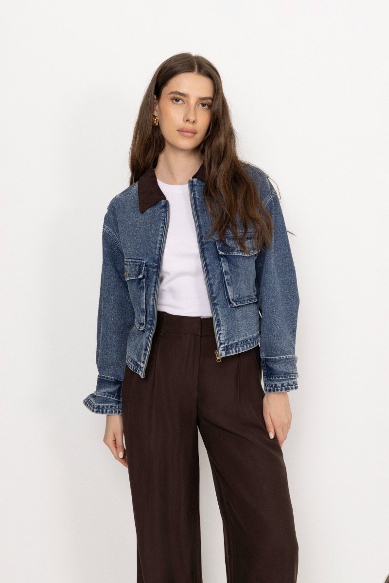 Rikke Boxy Denim Jacket - Blue