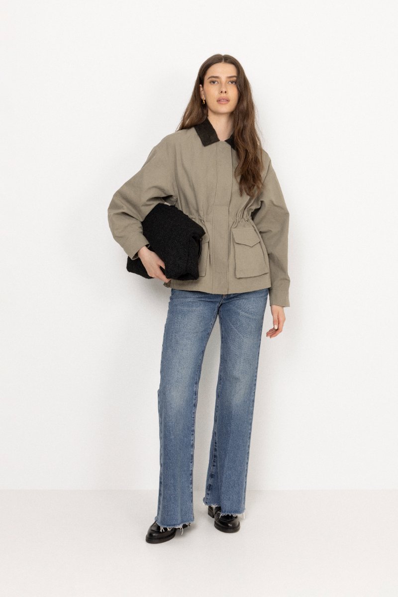 Camilla Cotton Utility Jacket - Light Green