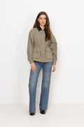 Camilla Cotton Utility Jacket - Light Green