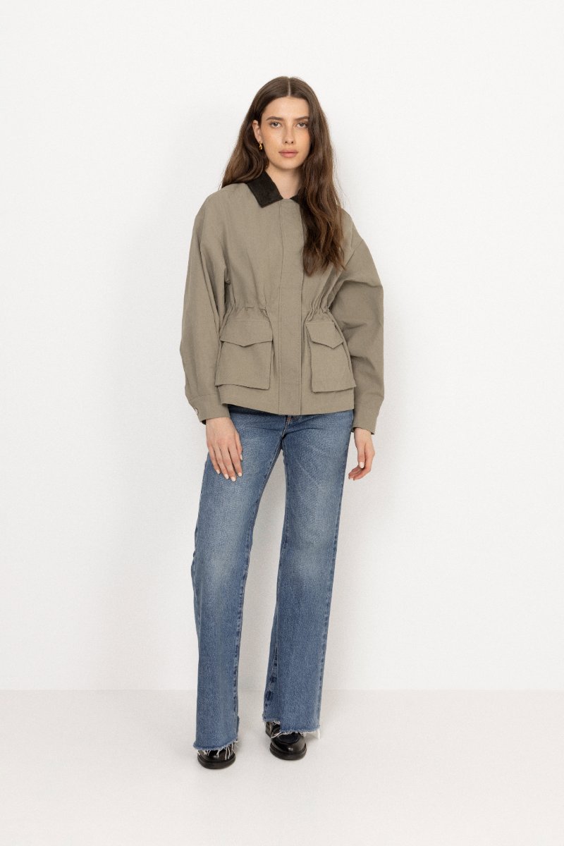 Camilla Cotton Utility Jacket - Light Green