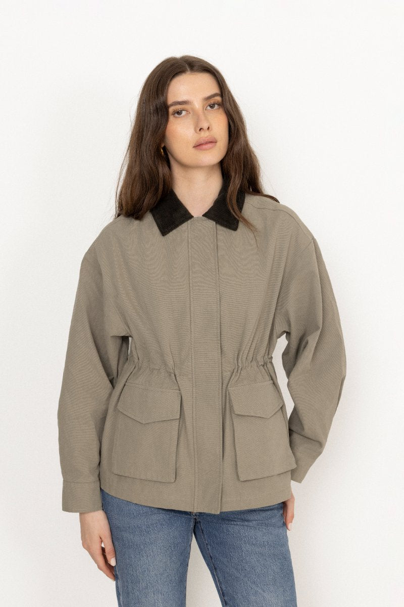 Camilla Cotton Utility Jacket - Light Green