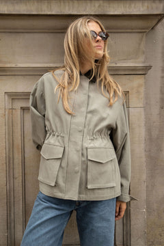 Camilla Cotton Utility Jacket - Light Green