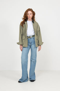 Camilla Cotton Utility Jacket - Light Green