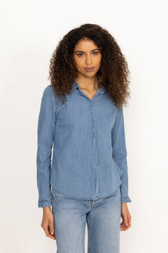 Mattie Flip Denim Shirt - Mid Blue