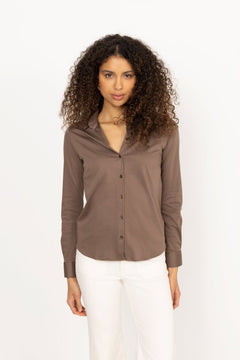 Tina Jersey Shirt - Coffee Quartz