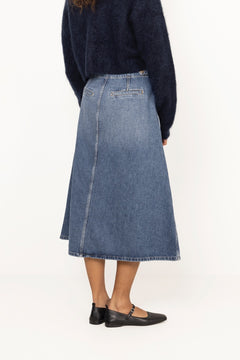 Leala Denim Skirt - Mid Blue
