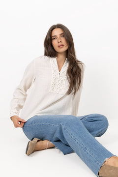 Evanda Ls Blouse - Ecru