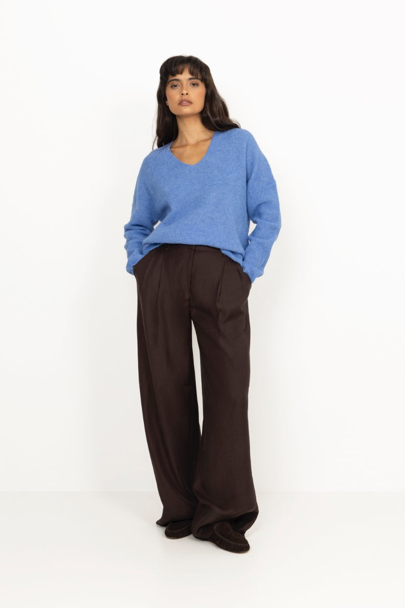 Thora V-Neck Knit - Ultramarine
