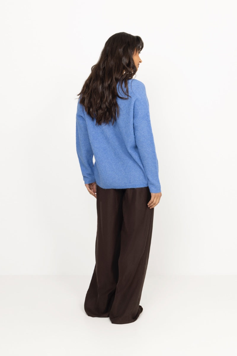 Thora V-Neck Knit - Ultramarine