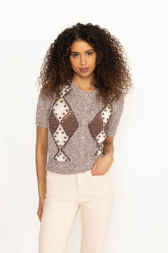 Elio Ss Knit Cardigan - Coffee Quartz