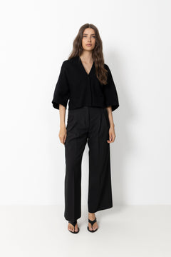 Short Wool Cardigan - Black