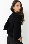Short Wool Cardigan - Black