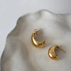 Beaux - Classic Chunky Stud Earrings - Gold