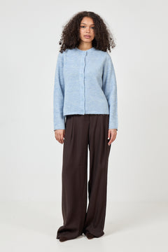 Lulu New Ls Knit Cardigan - Cashmere Blue Melange