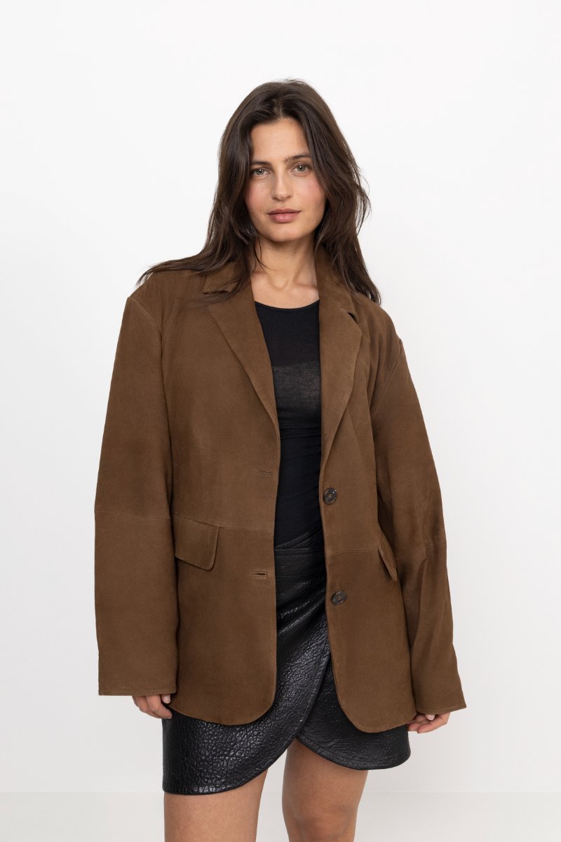 Clara Suede Blazer - Cappuccino