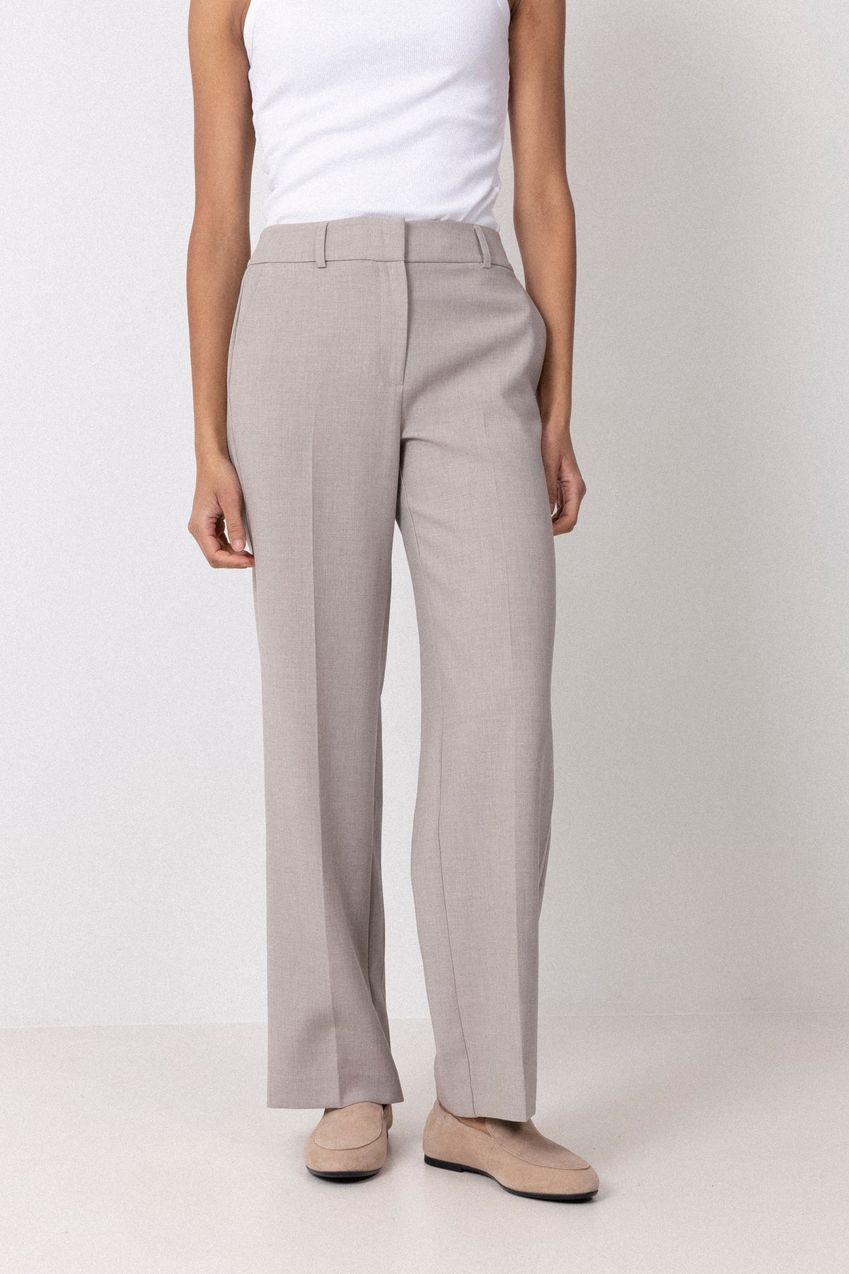 Rita Mw Wide Pant Mel - Island Fossil Melange