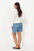 Thea Ls Knit Merino O-Neck - Egret