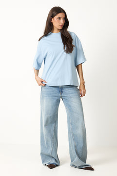 Colwoman 2/4 Oversized Tee - Cashmere Blue