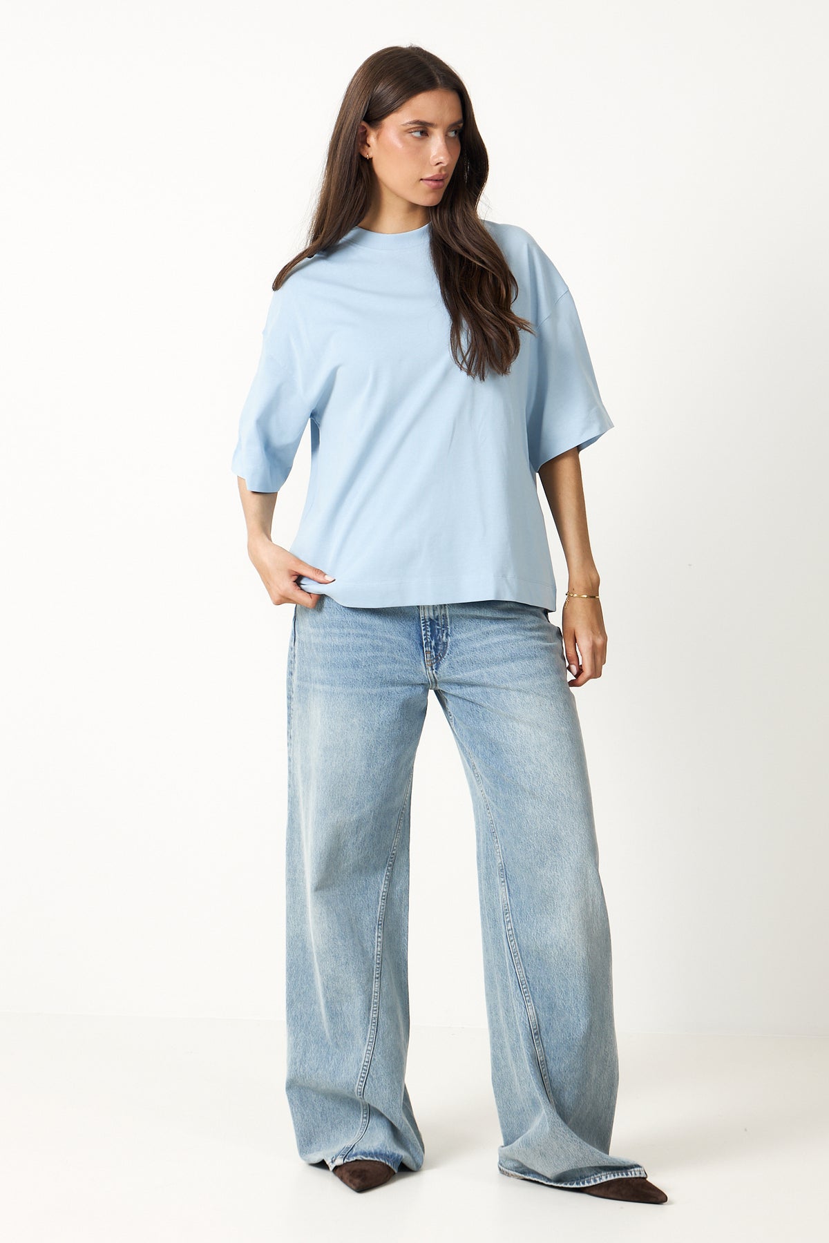Colwoman 2/4 Oversized Tee - Cashmere Blue
