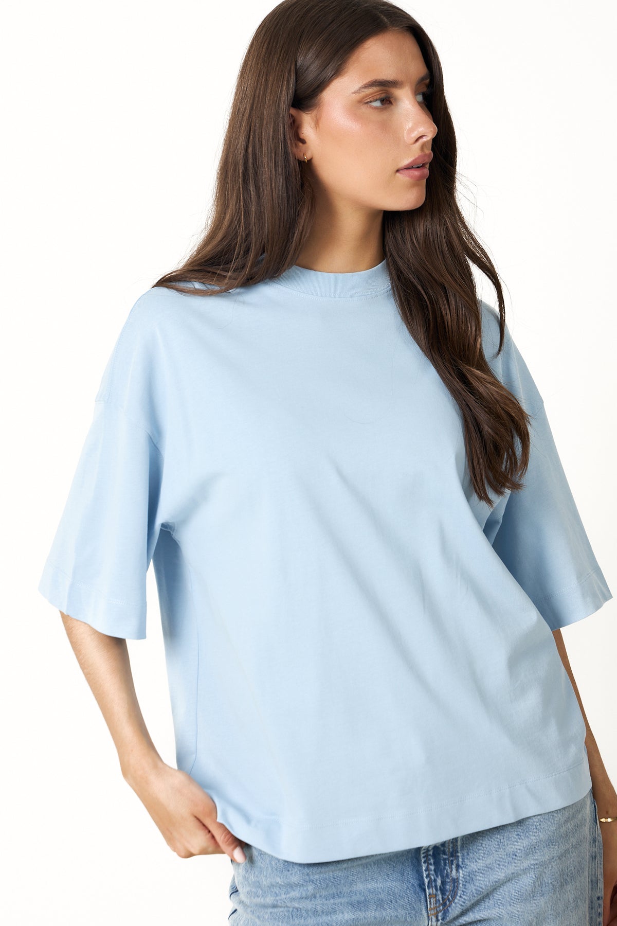 Colwoman 2/4 Oversized Tee - Cashmere Blue