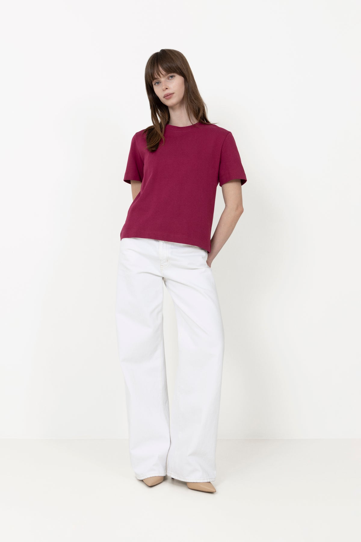 Essential Ss Boxy Tee - Anemone