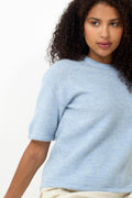 Lulu 2/4 Knit O-Neck - Cashmere Blue Melange