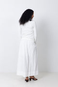 Blair Hw Ankle Slit Skirt - Bright White