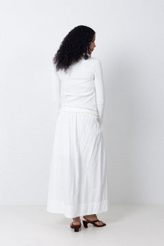 Blair Hw Ankle Slit Skirt - Bright White