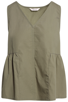 Blair SL V-Neck Peplum Top - Deep Lichen Green