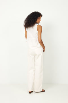 Blair Sl V-Neck Peplum Top - Bright White