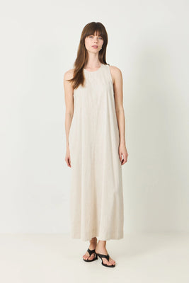Luisa Relaxed Linen Blend Dress - Sandshell